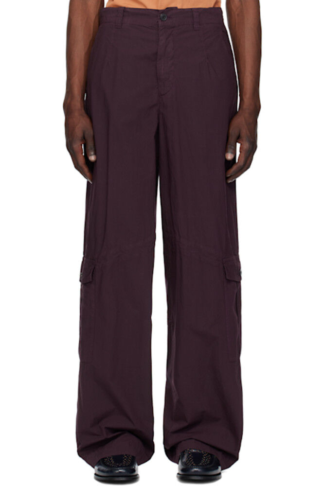 

Фиолетовые свободные перекрашенные брюки-карго Dries Van Noten