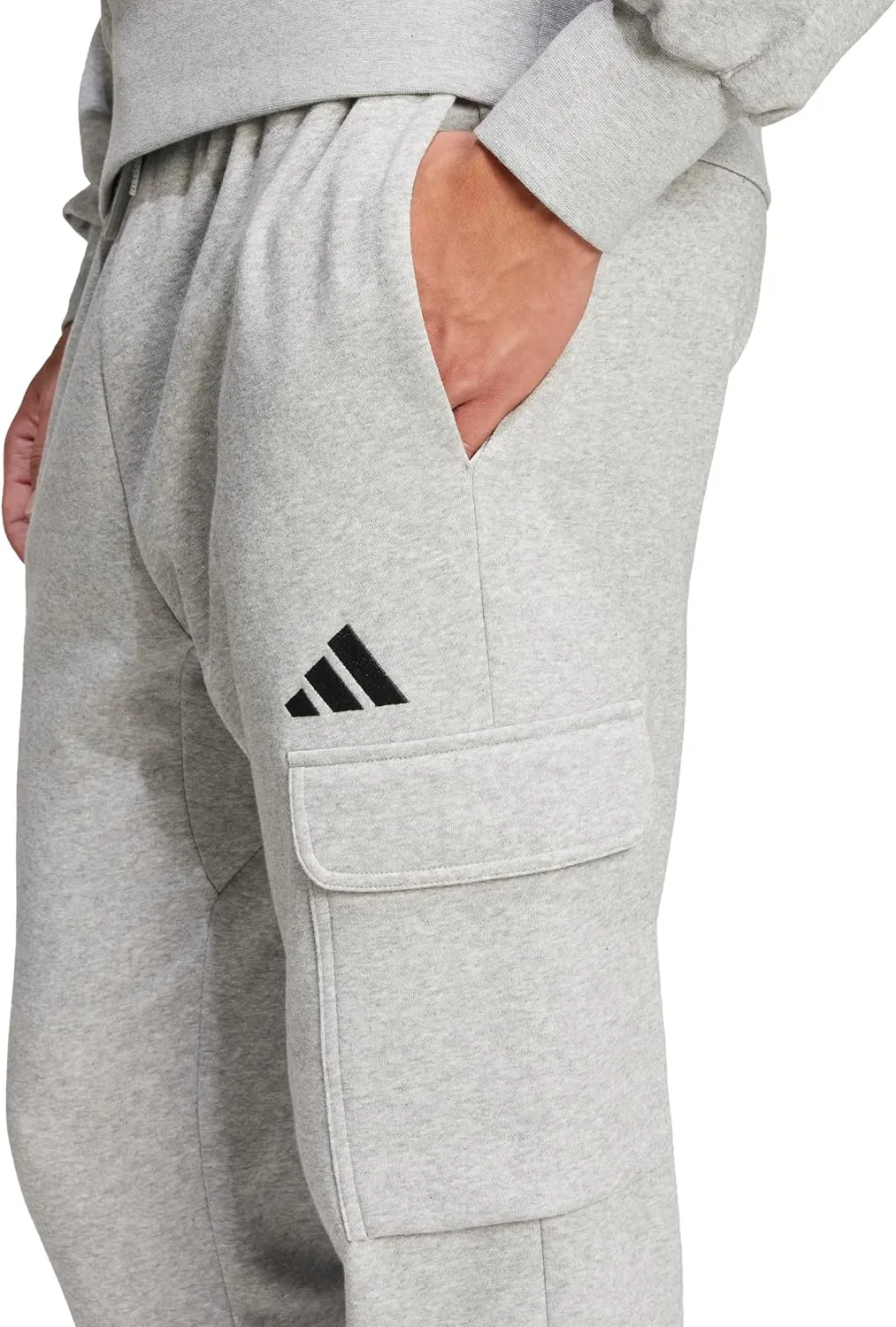 Мужские флисовые брюки-карго Adidas Essentials Feel Cozy Adidas Originals, серый/черный — фото 4