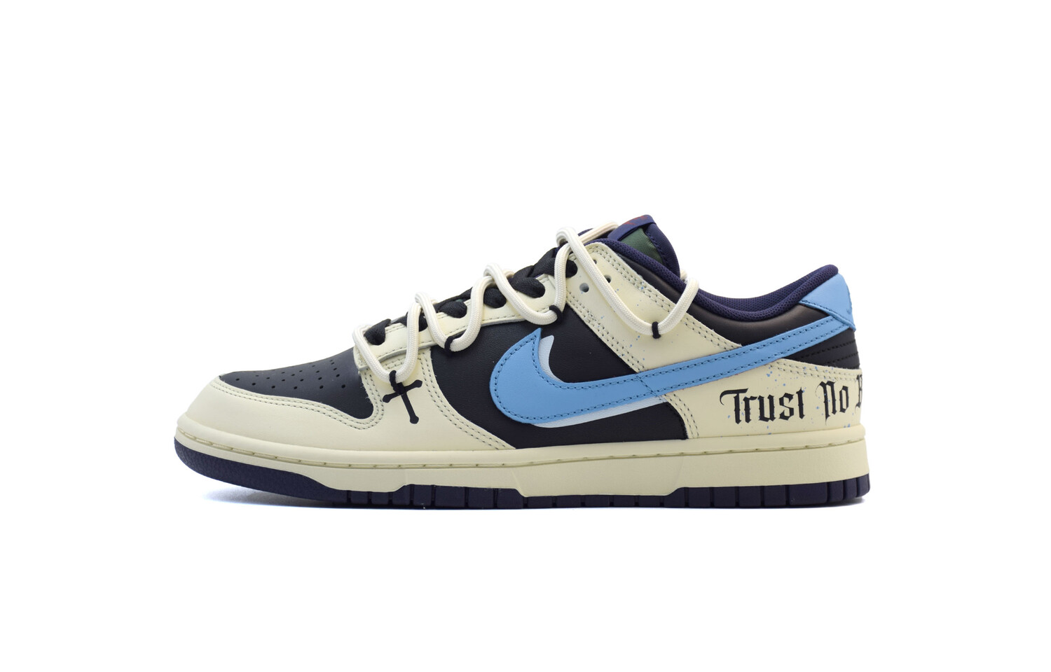 

Кроссовки Nike Dunk Skateboarding Shoes Men Low-top Black/beige/blue, черный