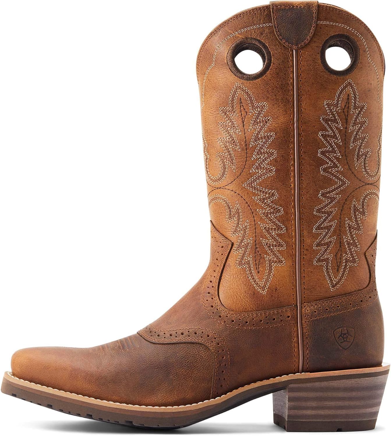 Мужские западные сапоги Ariat Hybrid Roughstock с квадратным носком, Sorrel Crunch — фото 2
