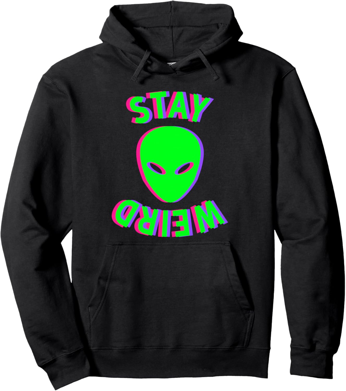 

Худи Stay Weird - Худи Stay Weird Alien - Худи Glitch Aesthetic Shirts, черный