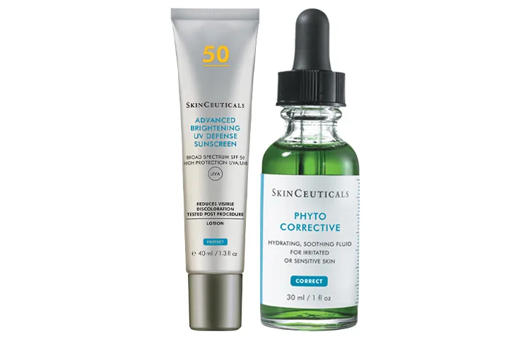 SKINCEUTICALS Набор для ухода за кожей с сывороткой для защиты от солнца и осветления темных пятен, увлажняющий и отбеливающий, Color repair + light spot sunscreen essence face set