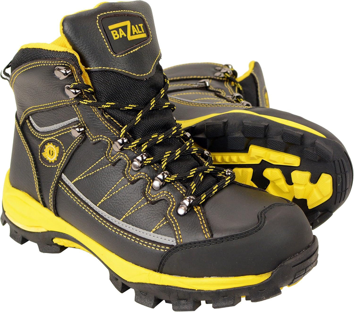 

Мужские черно-желтые водонепроницаемые морозостойкие кожаные и туристические ботинки Bazalt MBM9122 - размер 7 ‎Bazalt