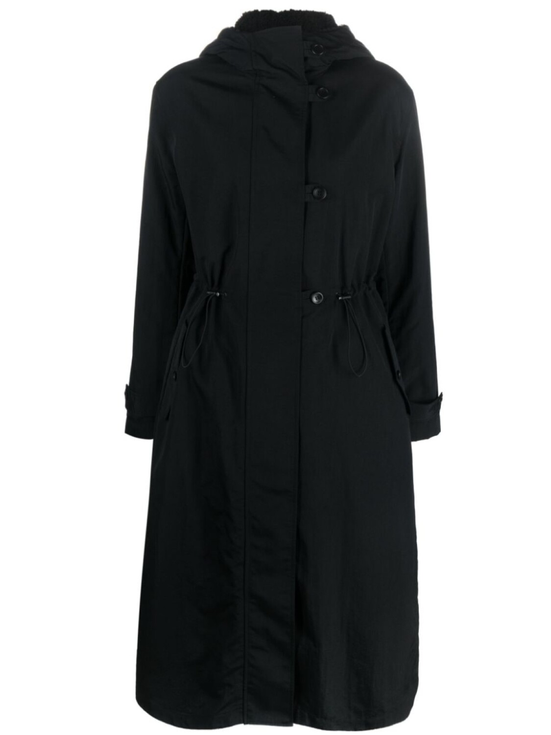 

Emporio Armani однобортное пальто с капюшоном, черный