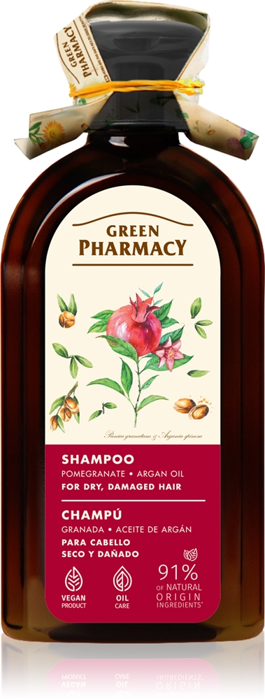 

Шампунь с аргановым маслом и гранатом Шампунь для сухих и поврежденных волос с аргановым маслом Green Pharmacy, 350 мл