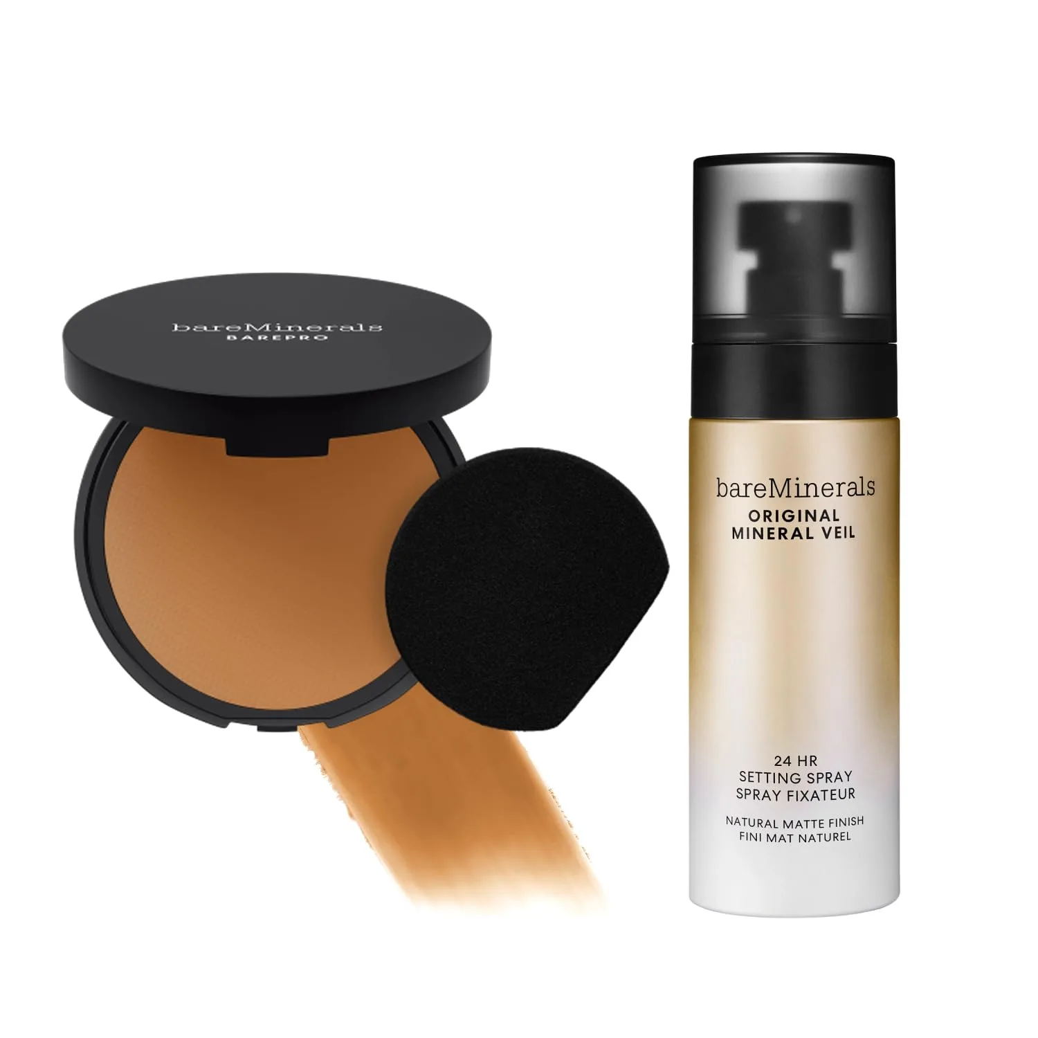 bareMinerals Barepro 24HR Skin-Perfecting Matte Powder Foundation + Original Mineral Veil Natural Matte Setting Spray Bundle
