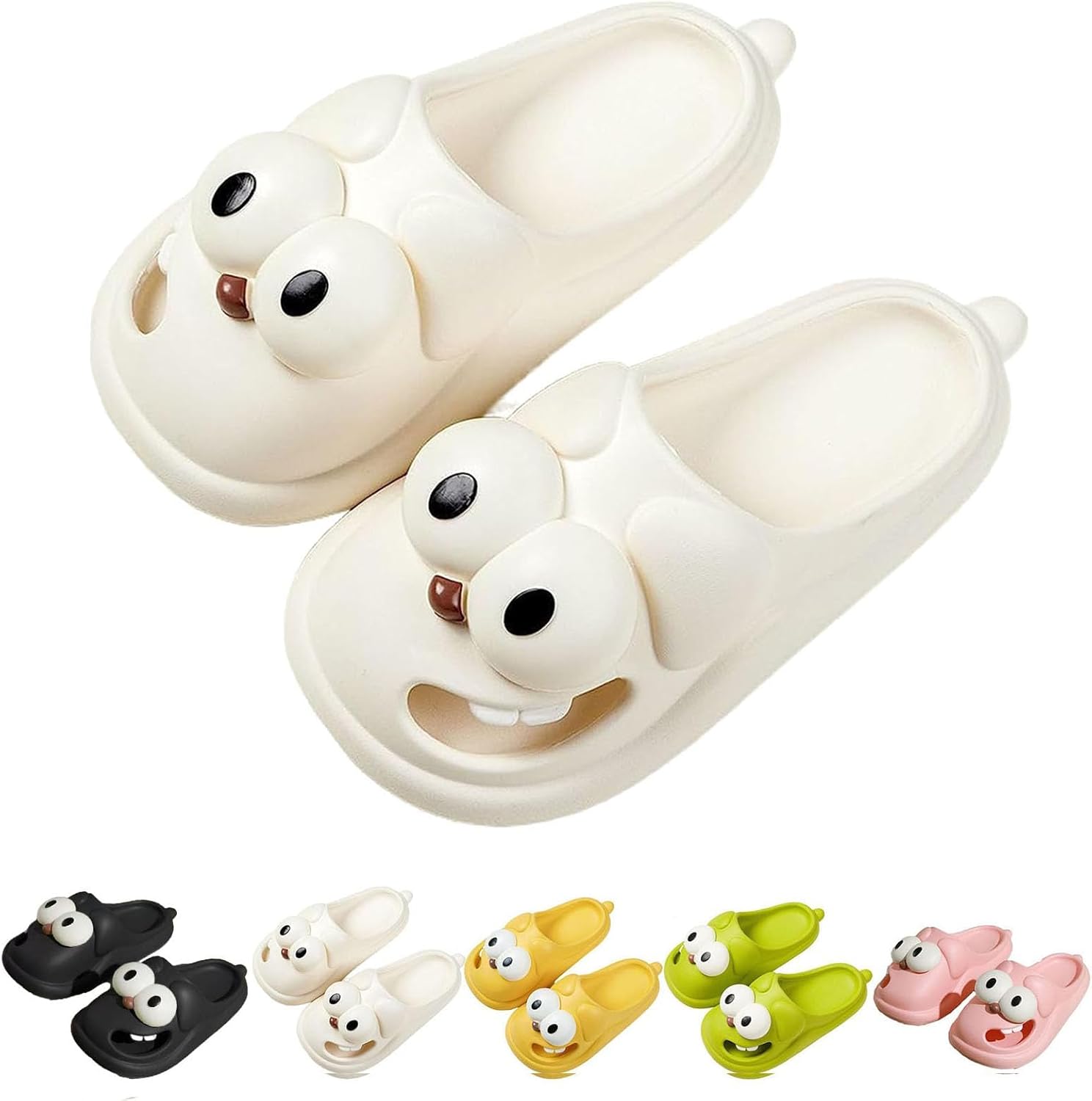 

Тапочки Zureto Tongue Kiss, 3D мультяшные с большой собакой, Eva тапочки-сандалии, белый