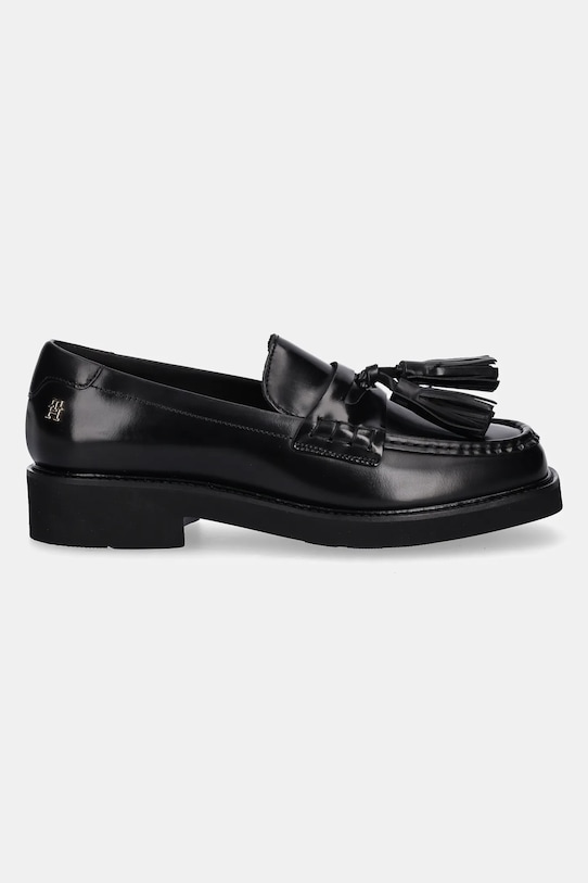 Кожаные мокасины TASSEL SQUARISH TOE LTHR LOAFER с кисточками и квадратным носком Tommy Hilfiger, черный — фото 2