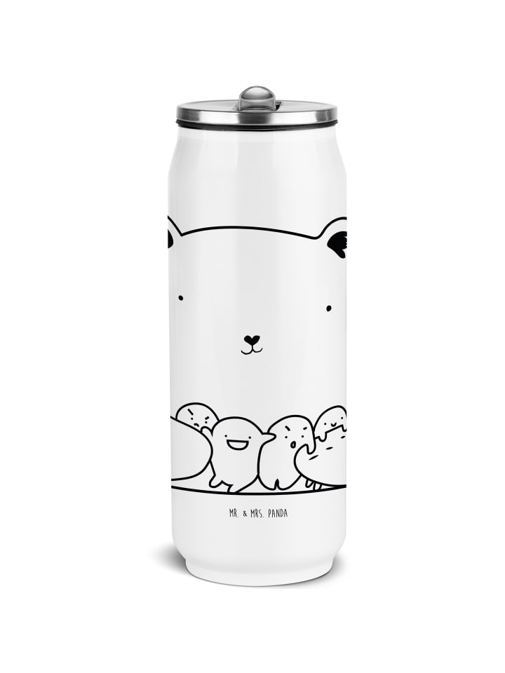 

Mr. & Mrs. Panda Бутылка для напитков с изображением медведя, без слогана, белая