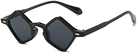 

Популярные модные солнцезащитные очки в форме маленького многоугольника и квадрата для женщин, с защитой от УФ-излучения UV400, для мужчин, с заклепками MTZJH, Black Grey