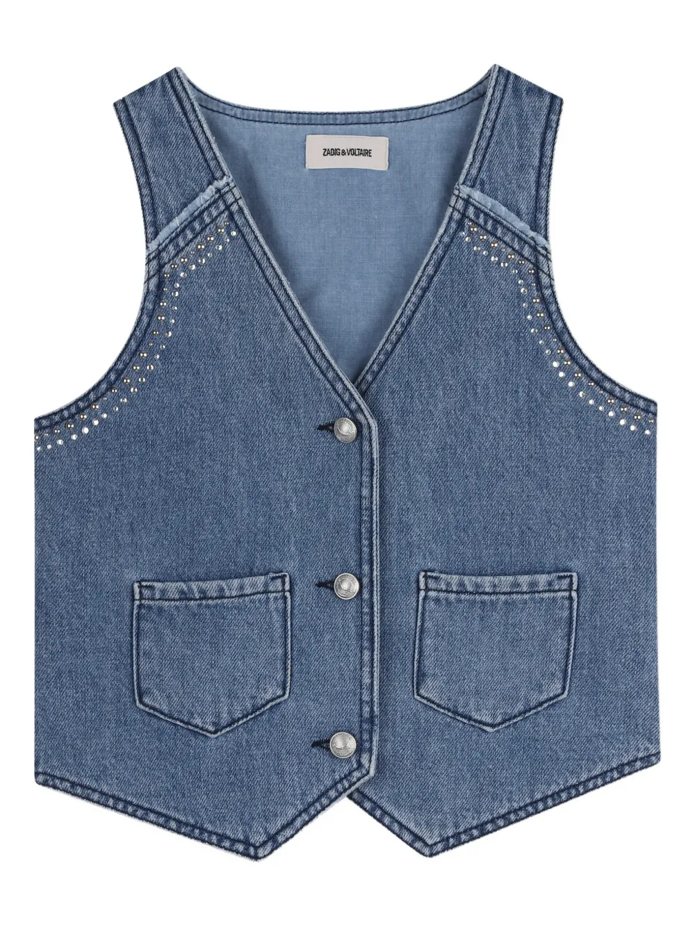 

Жилет с заклепками Zadig & Voltaire Kids, синий