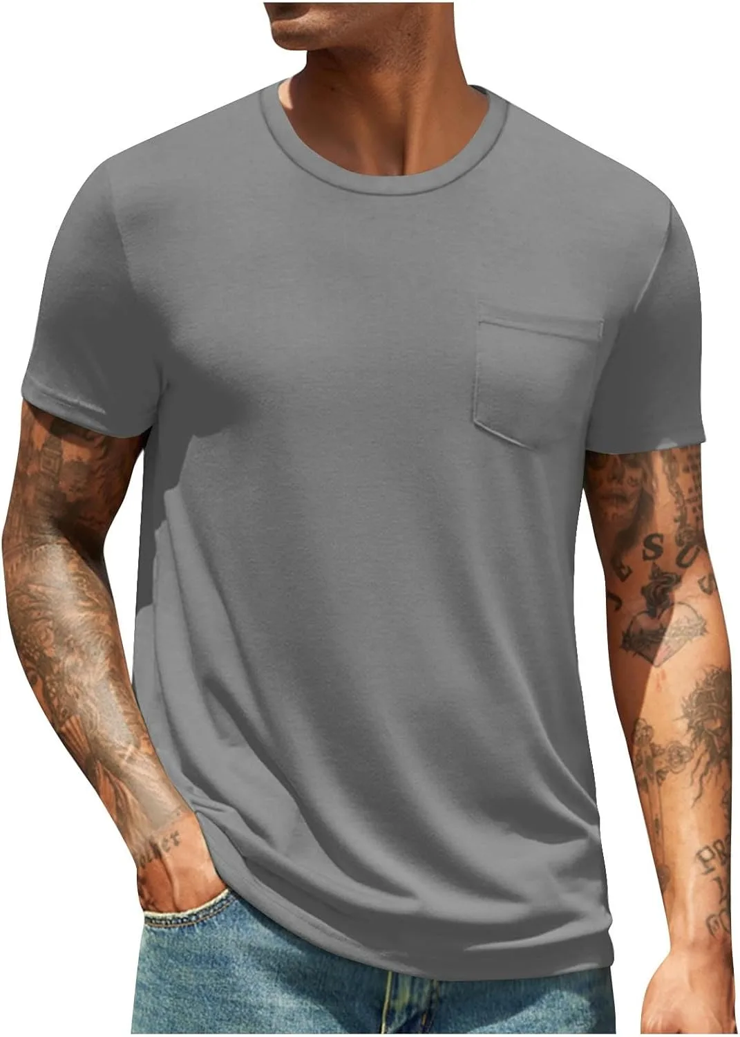 

Мужская футболка с коротким рукавом и круглым вырезом, легкая и мягкая