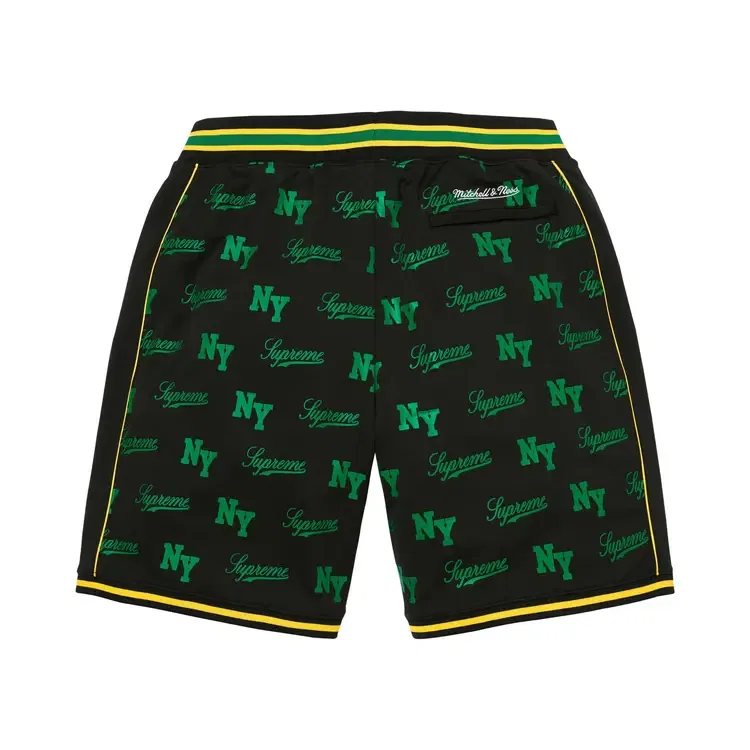 Шорты Supreme x Mitchell & Ness Monogram Short, черный — фото 2