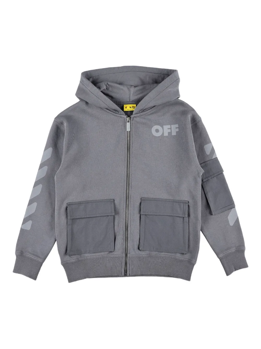

Толстовка на молнии Off-White Kids, серый