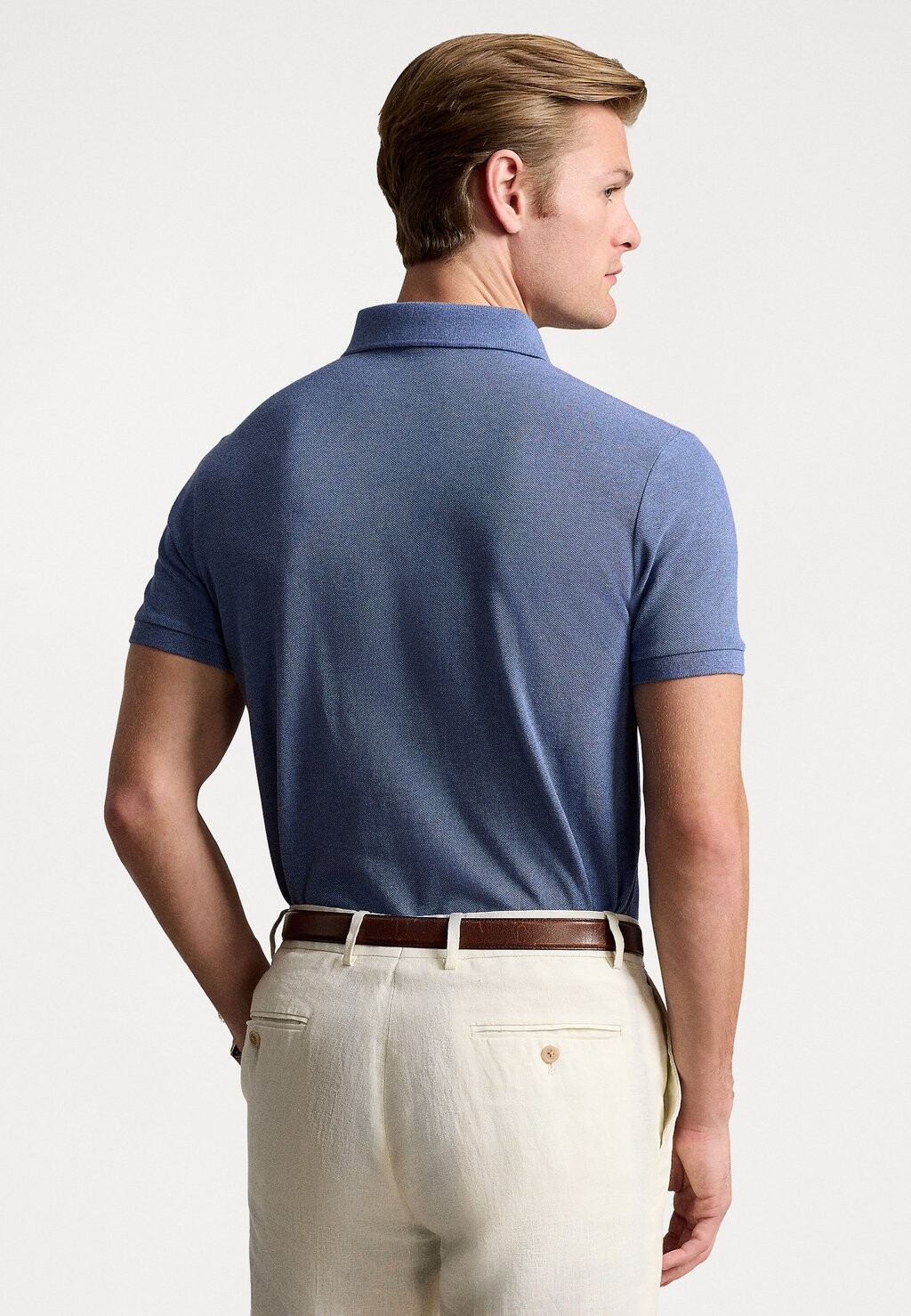 

Рубашка поло CUSTOM SLIM FIT MESH POLO SHIRT Ralph Lauren, синий