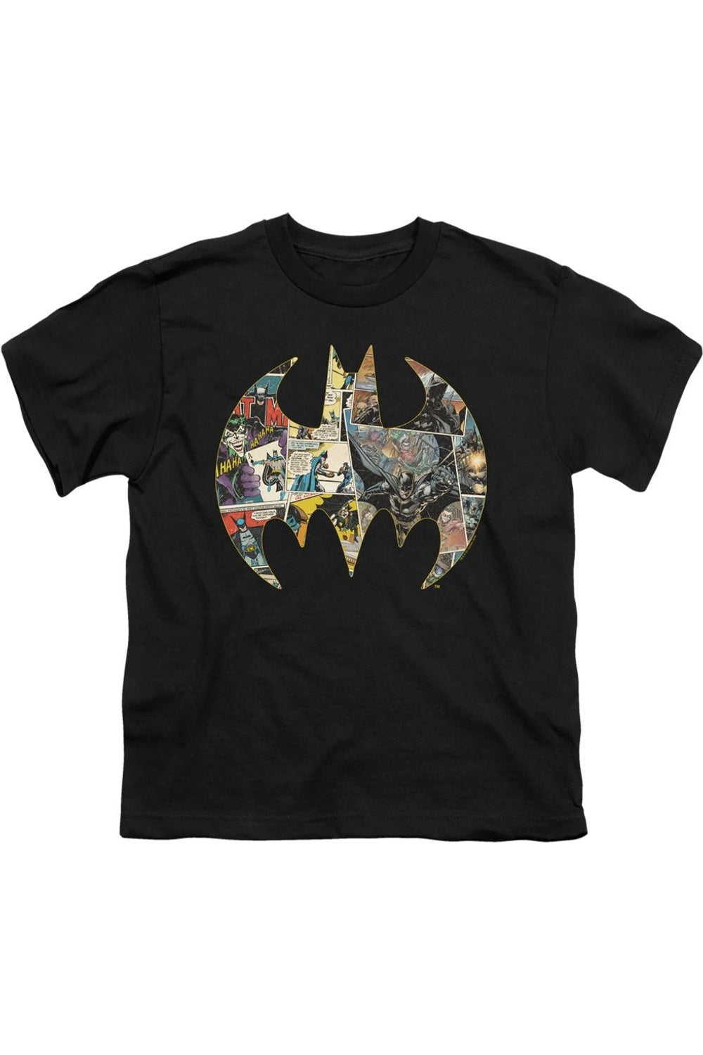 

Футболка с коротким рукавом для детей с коллажем Batman Shield Gildan, черный