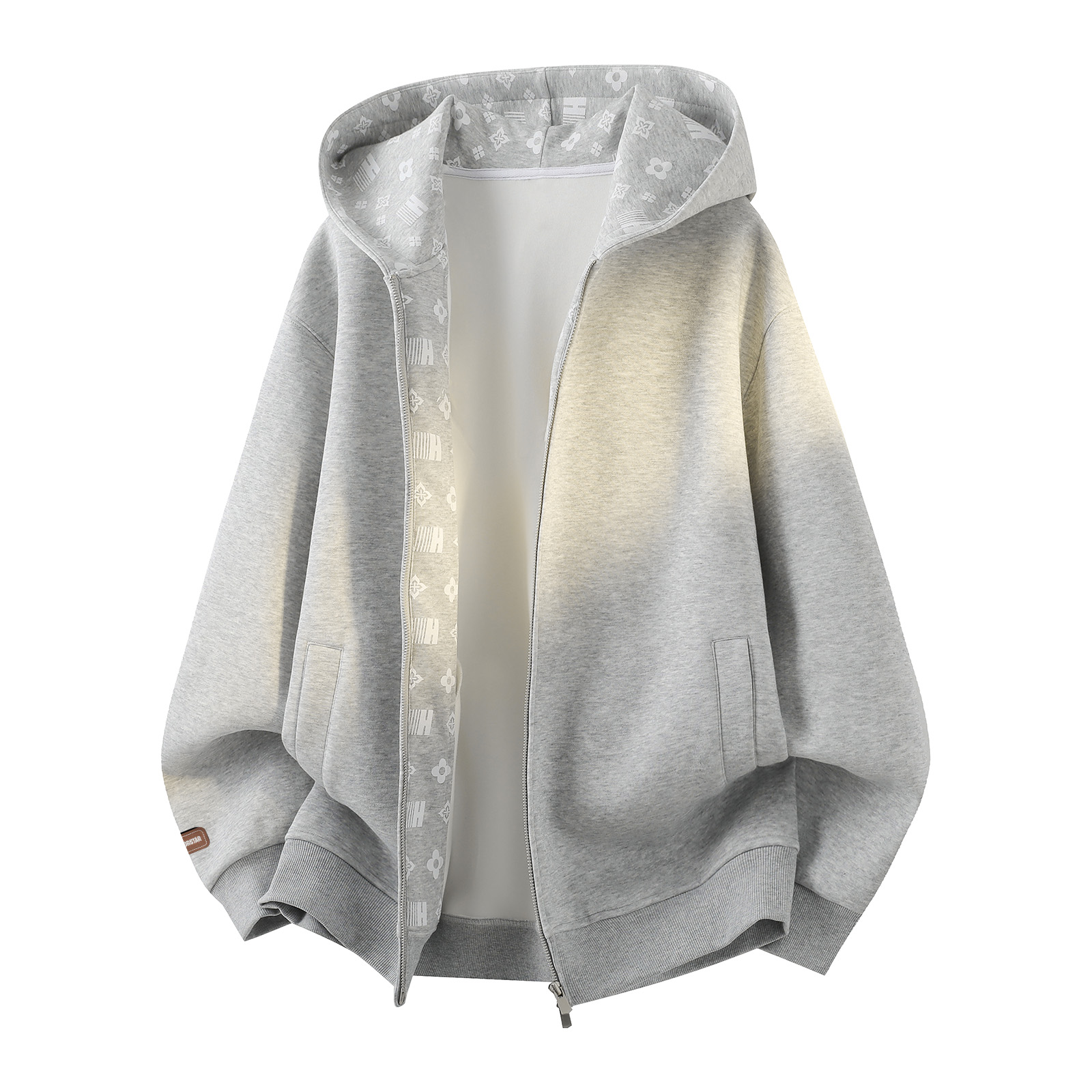 

Толстовка Unisex Hooded Moderate Cardigan WARRIOR, heather серый[free diy badge]