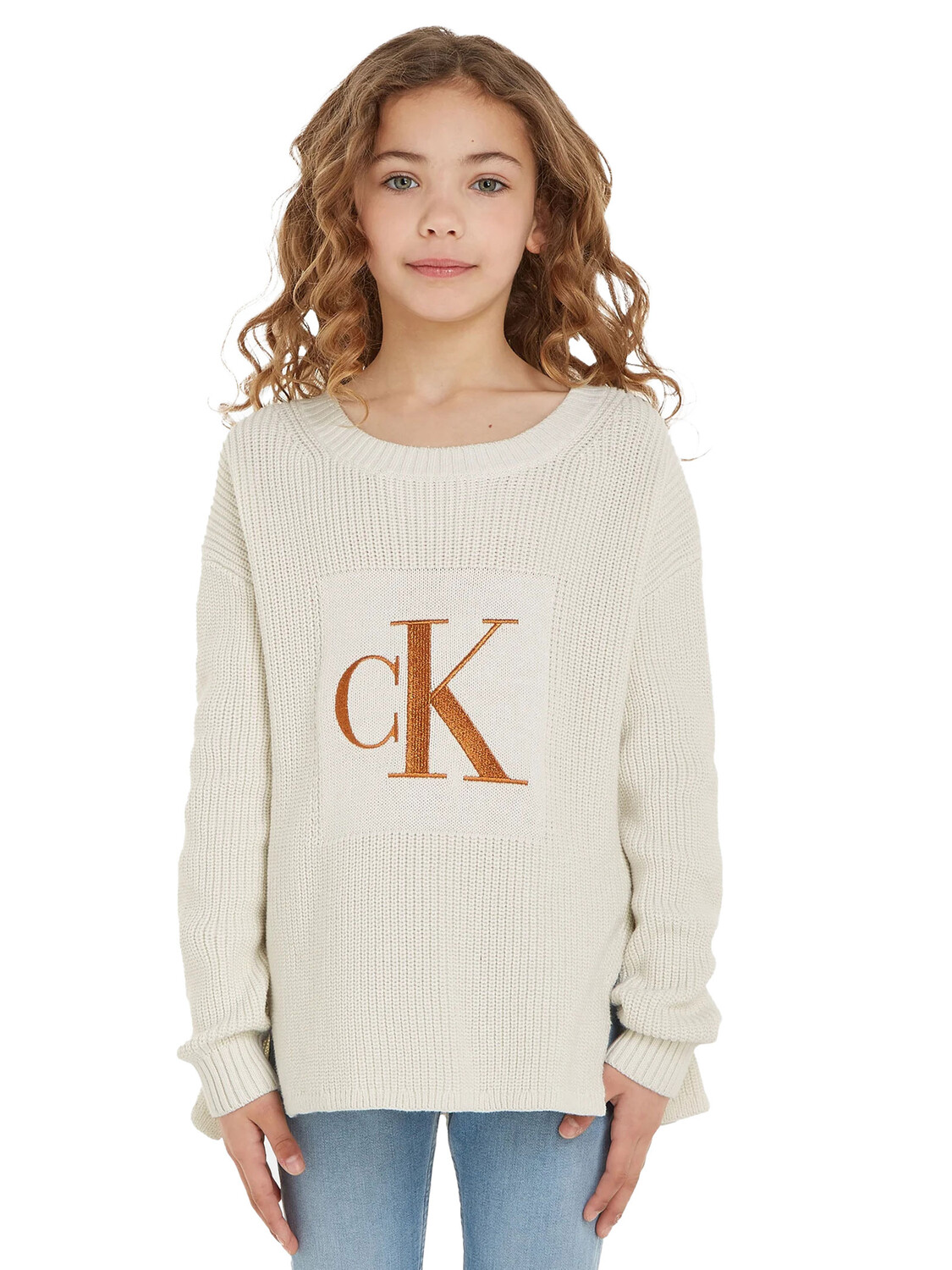

Свитер maglioncino bambina relaxed Calvin Klein, белый