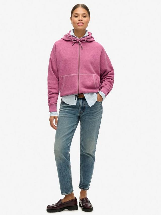 Толстовка на молнии с перекрашенным логотипом essential Superdry, цвет Shocking Pink — фото 3