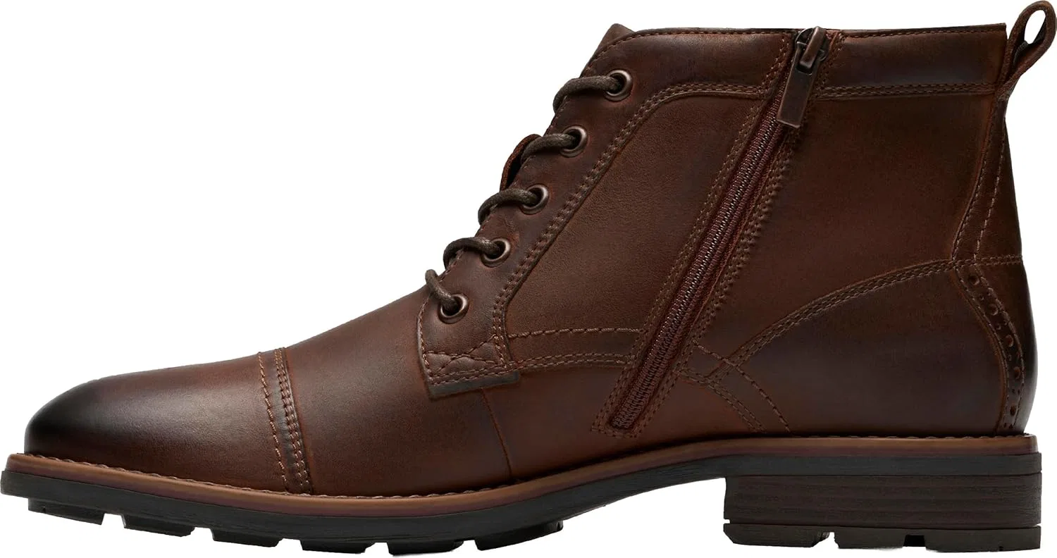Мужские армейские ботинки Clarks Emmet Zip, Brown Distressed — фото 3