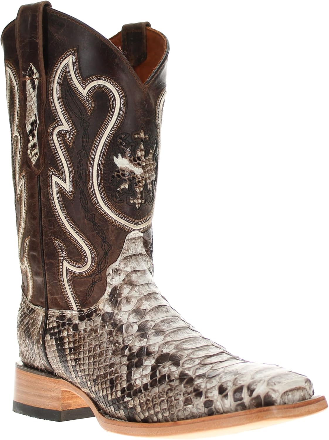 

Мужские ковбойские сапоги Vaccari Crockett из натурального питона с квадратным носком, Natural Python