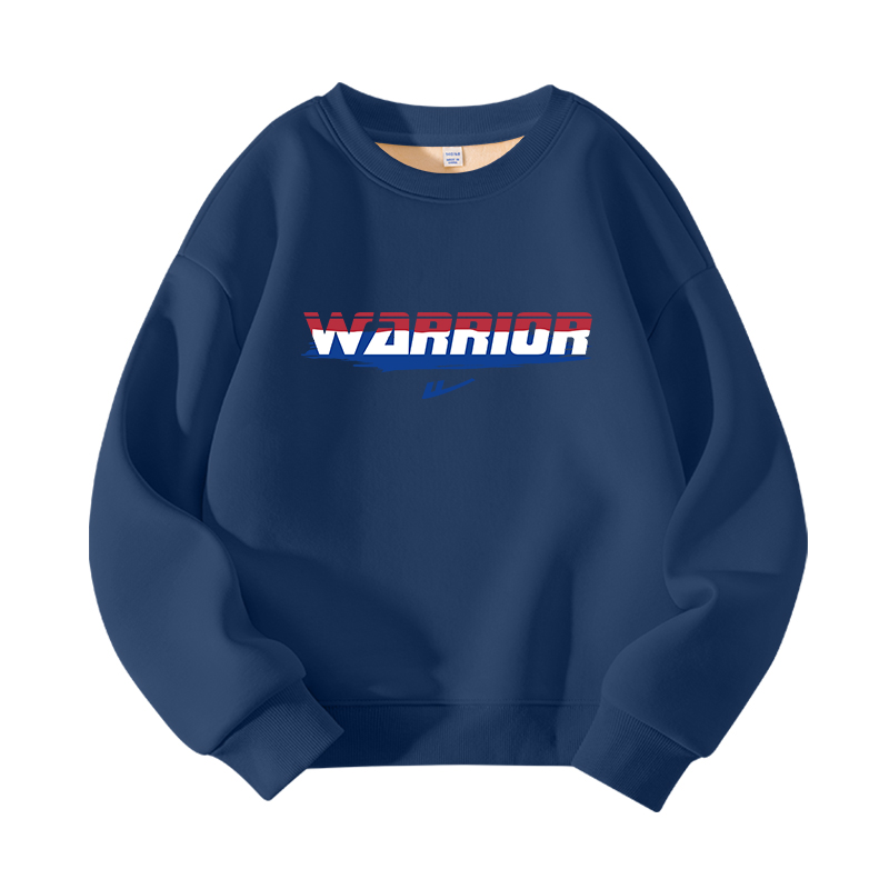 

Детский свитшот с круглым вырезом утепленный WARRIOR, темно-синий/красный синий logo