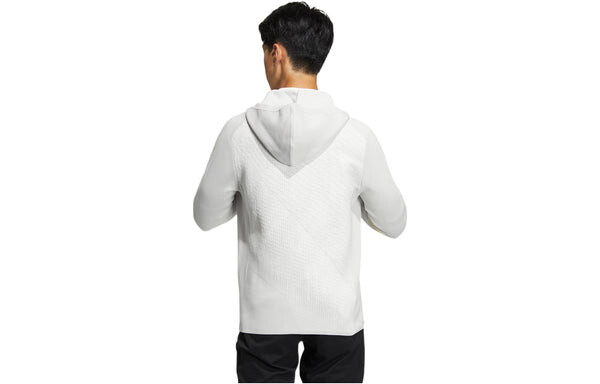 Куртка Men's adidas Primeknit Jkt Solid Color Stripe Alphabet Embroidered Zipper Hooded Long Sleeves Jacket White, белый — фото 2