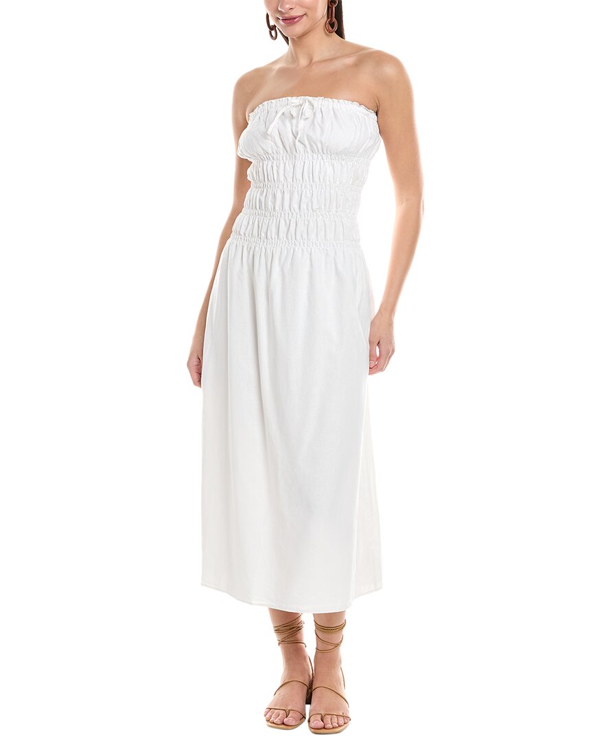 

Onia Air Смокинг Миди-платье из льняной смеси, белый