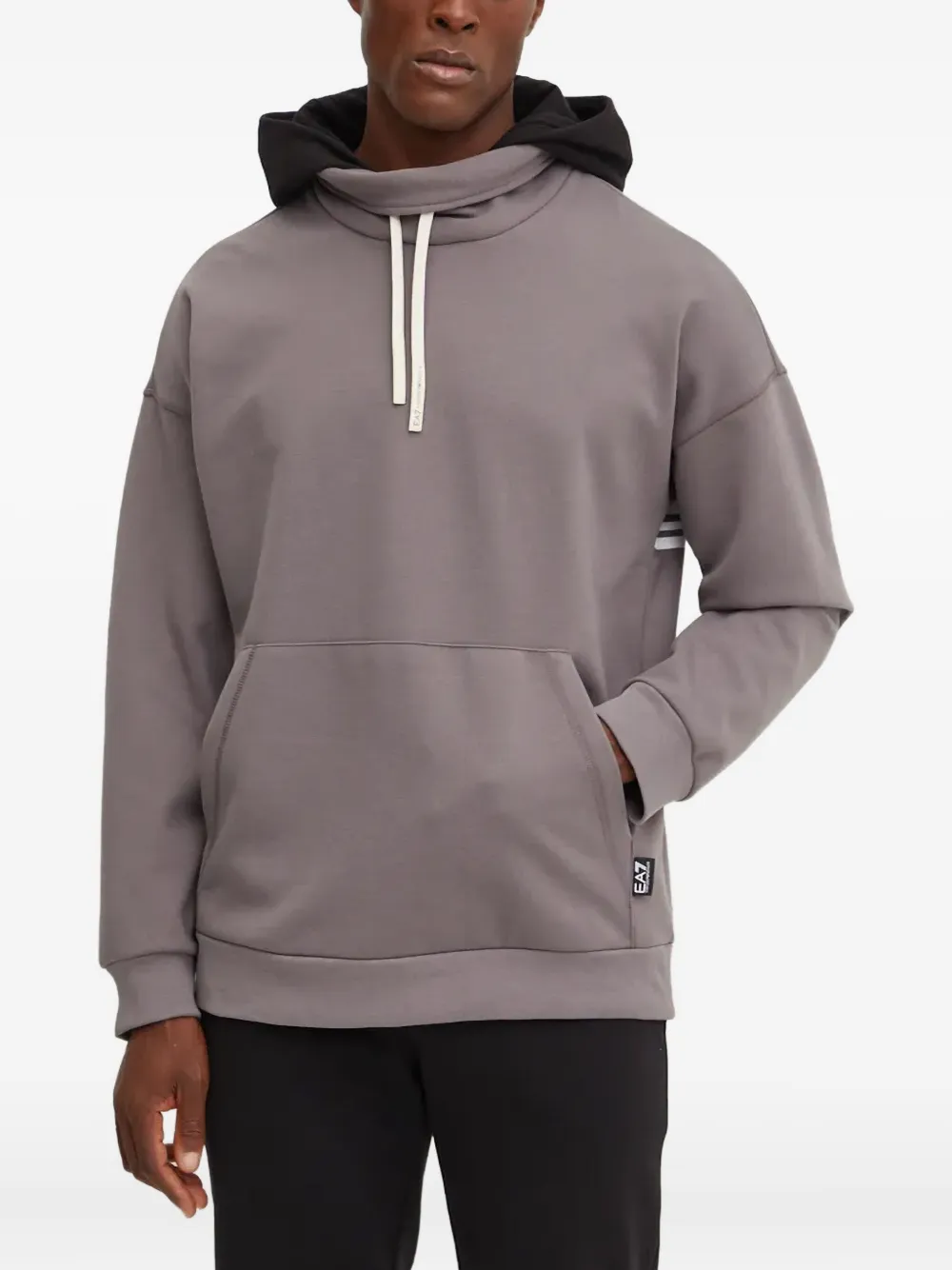 

Худи с графическим принтом Ea7 Emporio Armani, серый