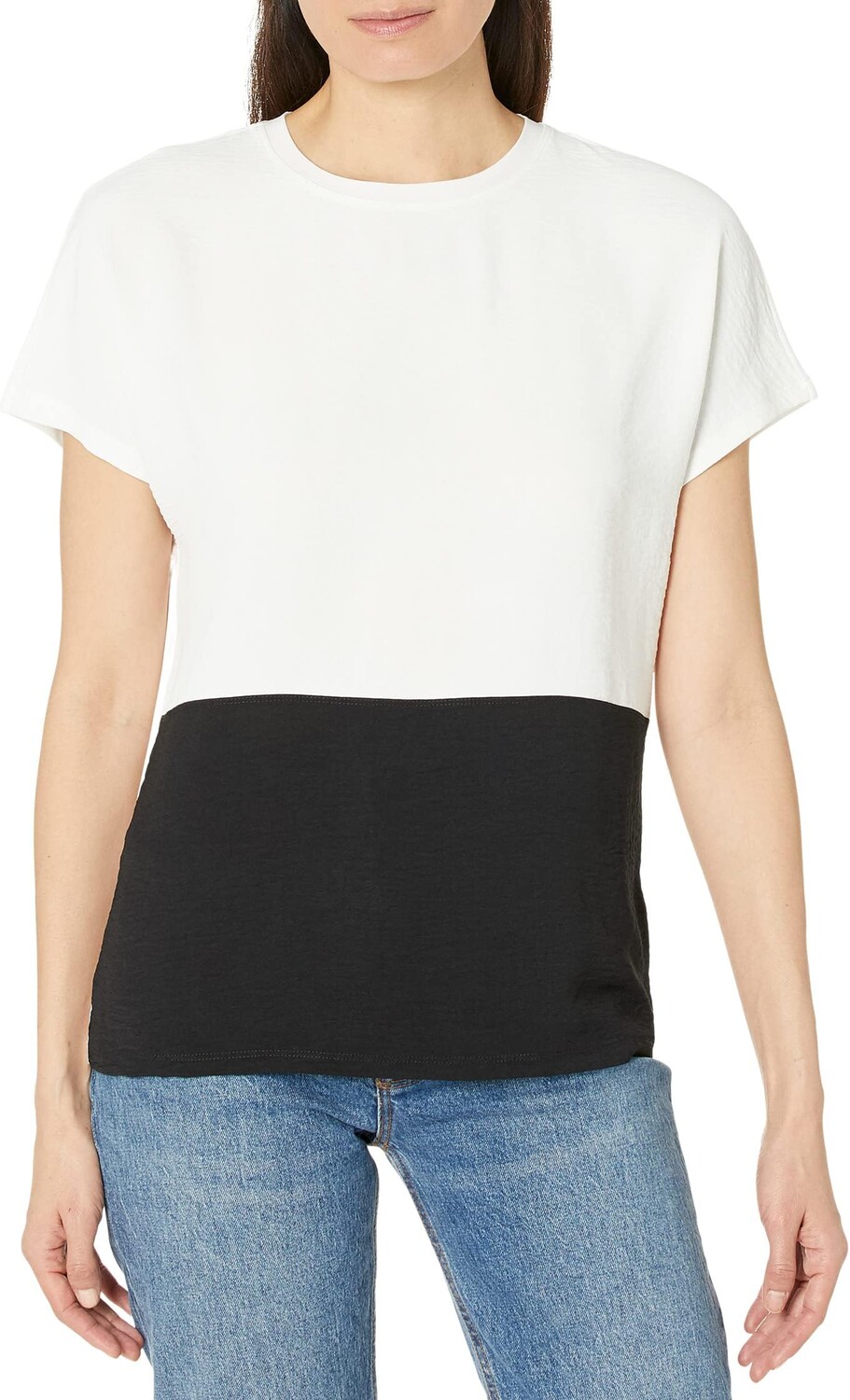 

Топ с короткими рукавами в стиле колор-блок Tommy Hilfiger, цвет Ivory/Black