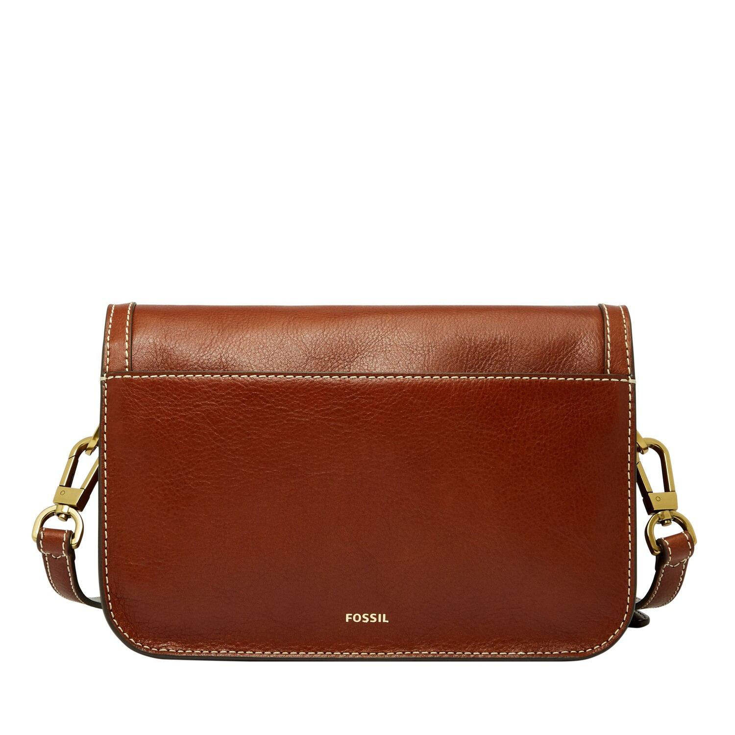 

Женская кожаная сумка через плечо Fossil Ainsley LiteHide с клапаном, коричневый
