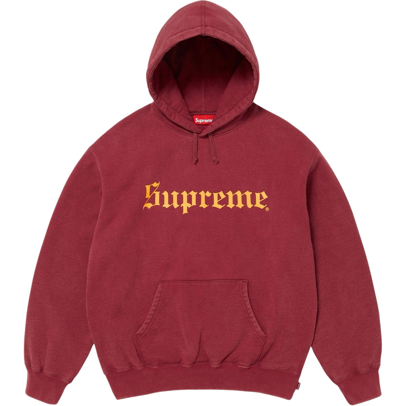 Неделя 14 Толстовка с капюшоном в староанглийском стиле, унисекс Supreme, оранжевый — фото 2