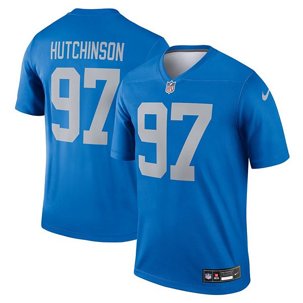 Мужская футболка Aidan Hutchinson Detroit Lions Alternate Legend Player Performance синяя Nike