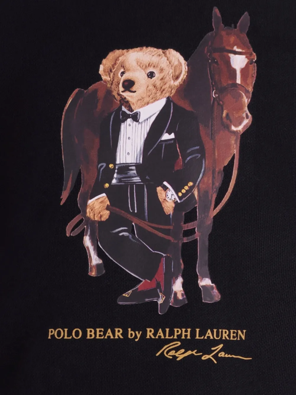 Свитшот с принтом медведя Polo Ralph Lauren Kids, черный — фото 3