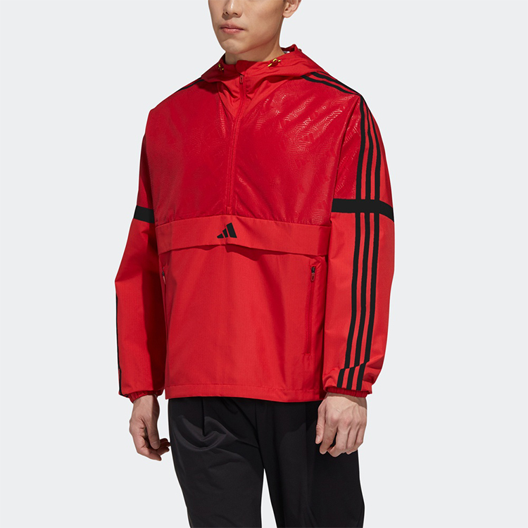 Adidas Толстовка мужская Energy Red с капюшоном, умеренная посадка, Regular — фото 4