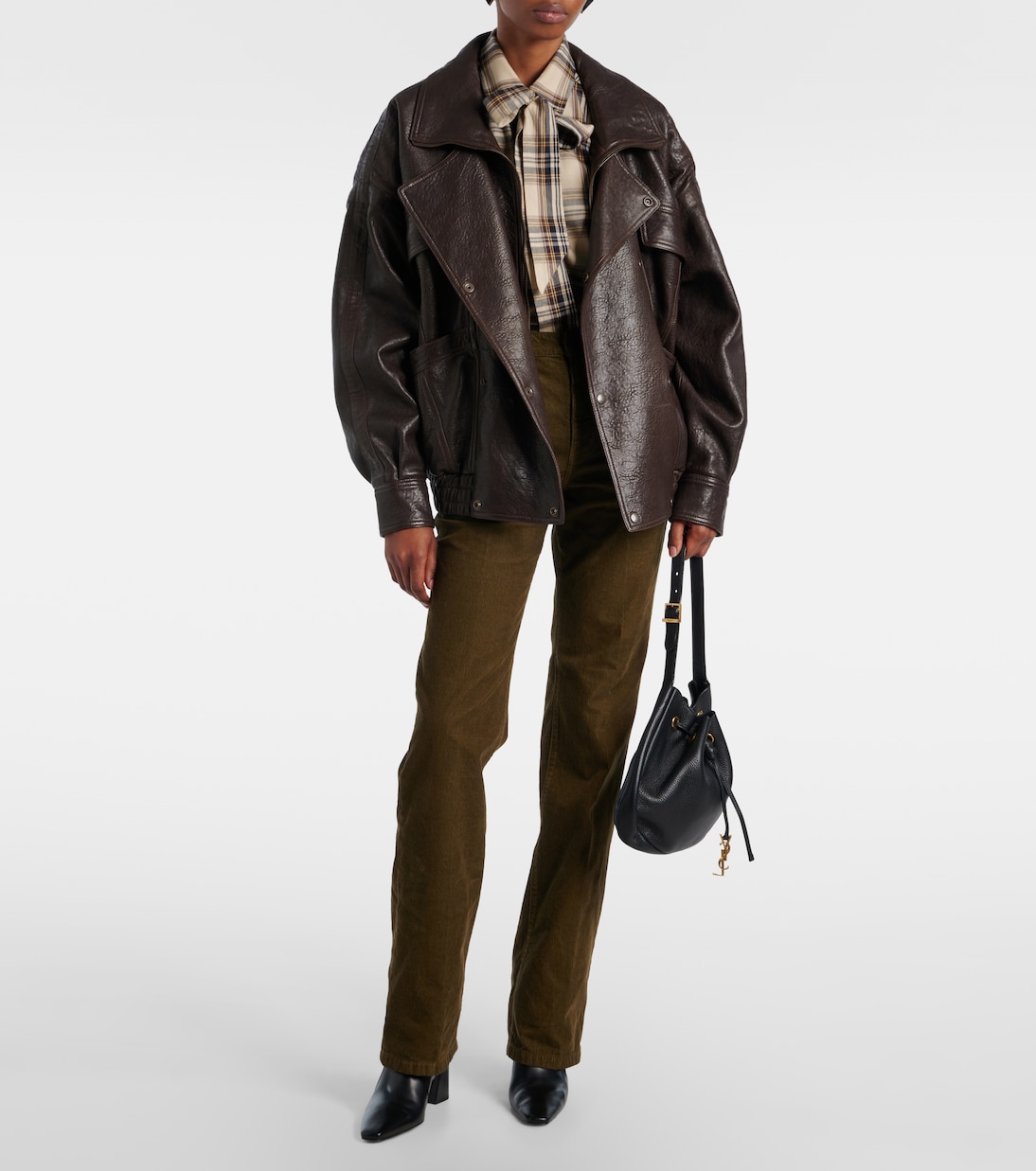 Прямые брюки из хлопкового вельвета Clyde Saint Laurent, Hunting Kaki — фото 2