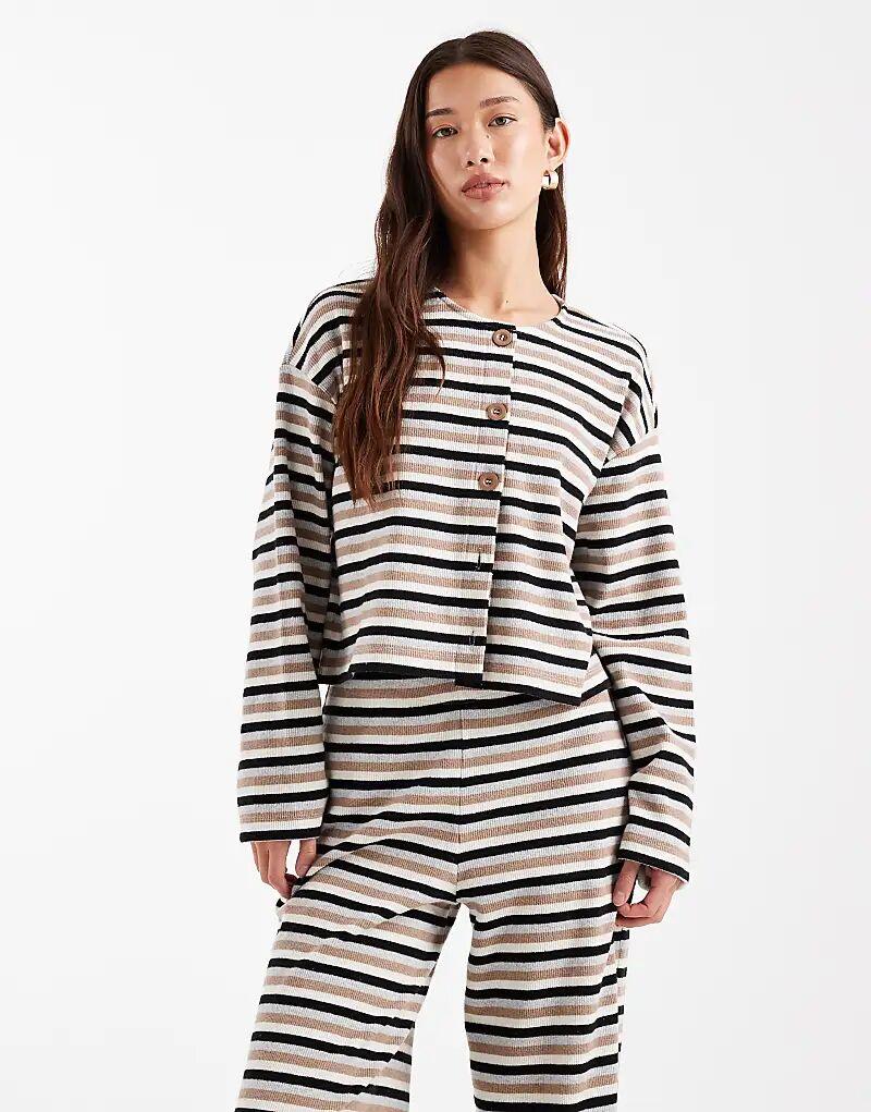 

Кардиган Miss Selfridge в полоску с начесом и рубчиком