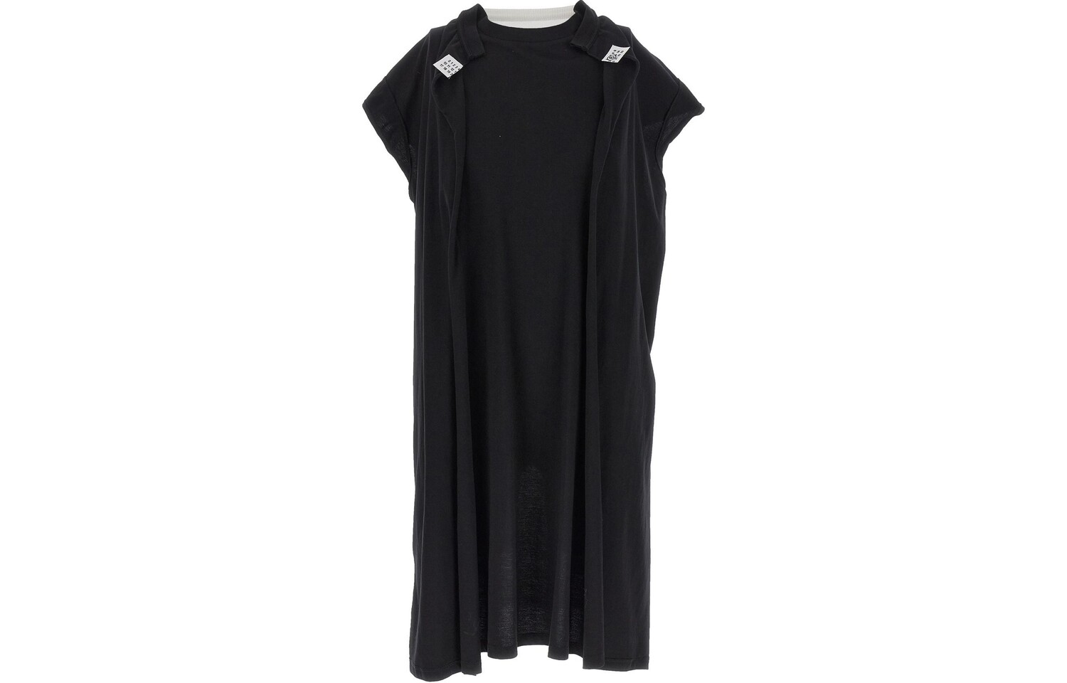 

Платье с короткими рукавами женское черное Mm6 Maison Margiela