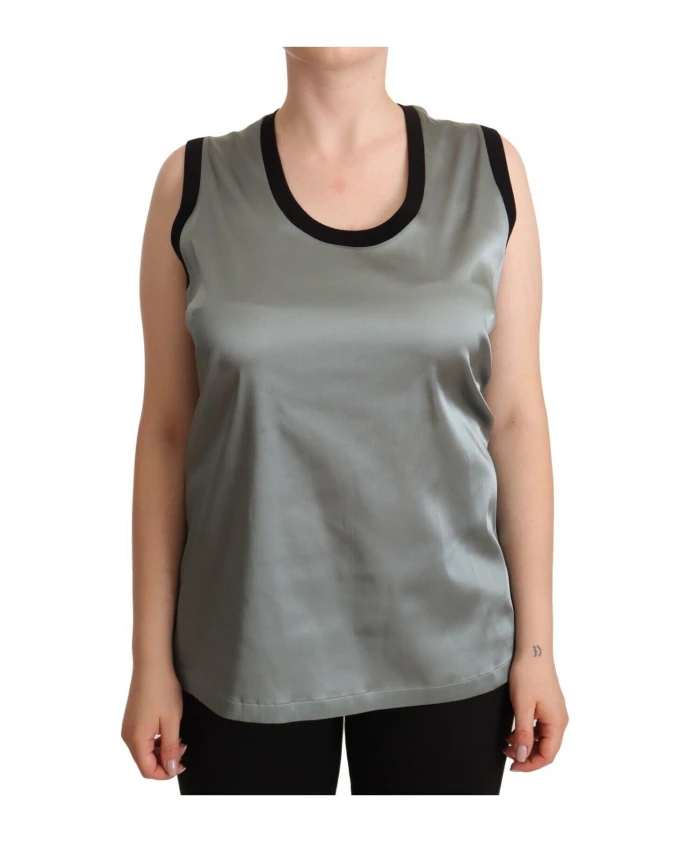 

Белая блузка без рукавов с логотипом. Dolce & Gabbana, серый