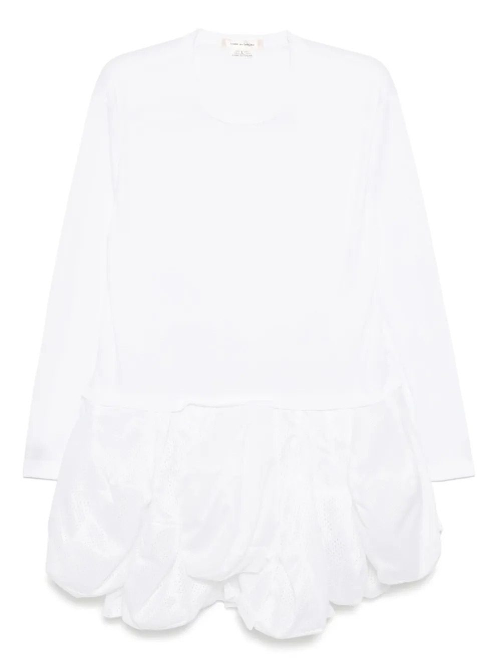 

Платье с длинными рукавами и оборками COMME DES GARCONS, белый
