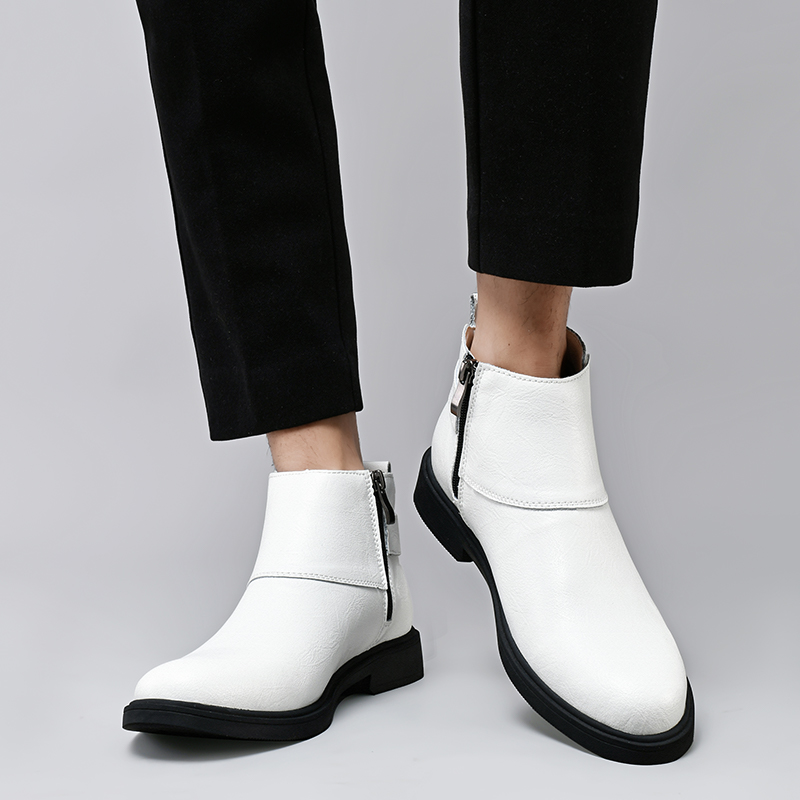 Bull Thunder Мужские зимние белые ботинки, цвет White Insulated Shoes — фото 2