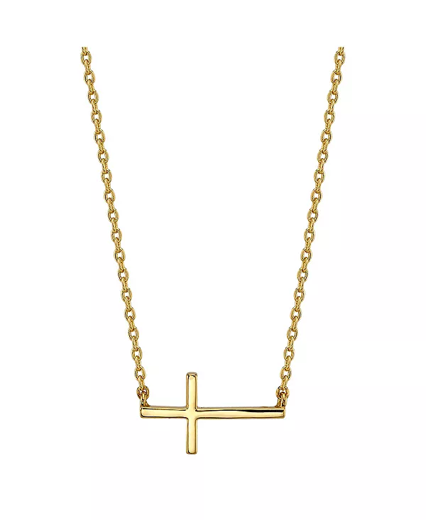 

Тонкое серебряное ожерелье с крестом на востоке и западе Unwritten, gold