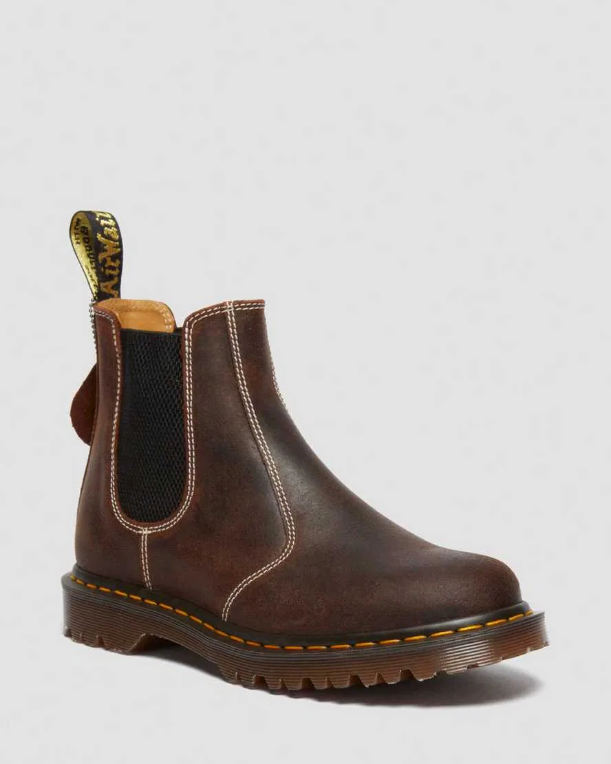 2976 Сделано в Англии Ботинки Wax Commander Chelsea Dr Martens, коричневый