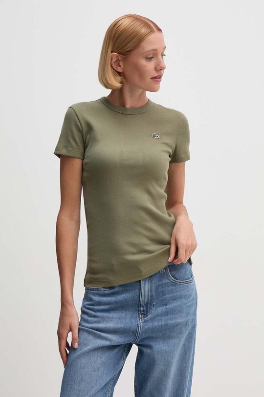 

Хлопковая футболка Lacoste, зеленый