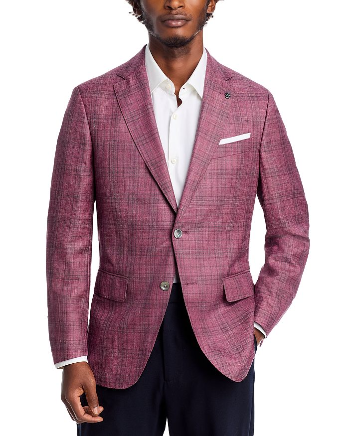 

Спортивное пальто Hutson Plaid Slim Fit BOSS, фиолетовый