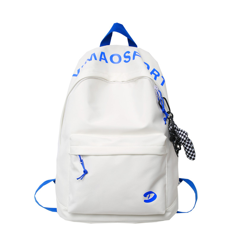 

Deli Bear Нейлоновый рюкзак унисекс черный синий белый оранжевый, White Blue with Checkerboard Charm