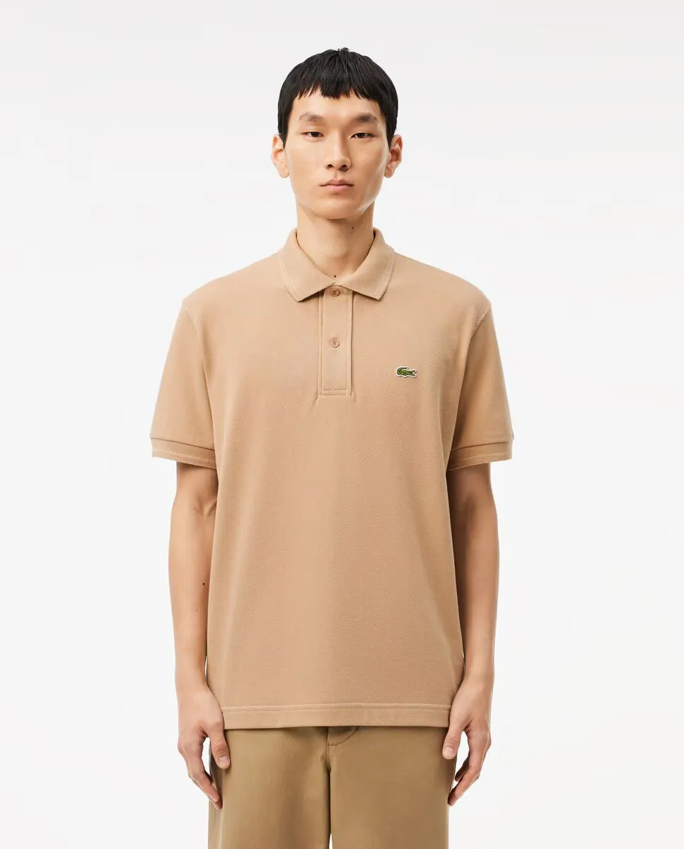 

Оригинальная мужская рубашка-поло из плотного пике с короткими рукавами Lacoste, бежевый