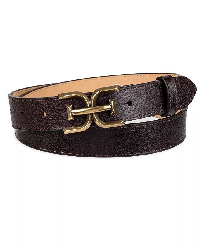 

Женский тонкий ремень с пряжкой Double-E Plaque Sam Edelman, коричневый
