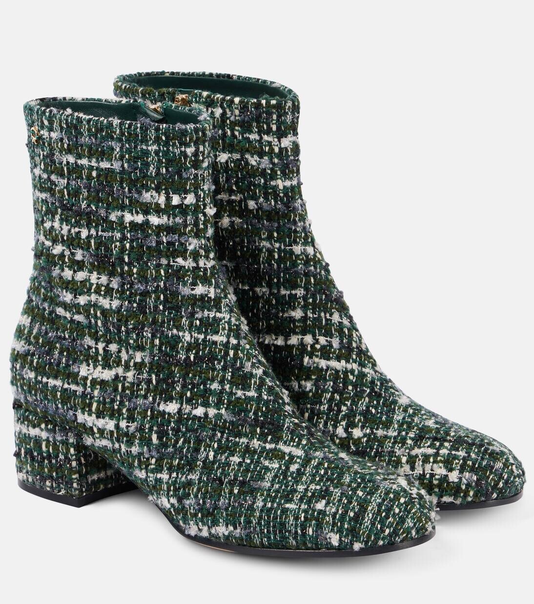 Твидовые ботильоны Joelle 45 букле Gianvito Rossi, цвет hunter