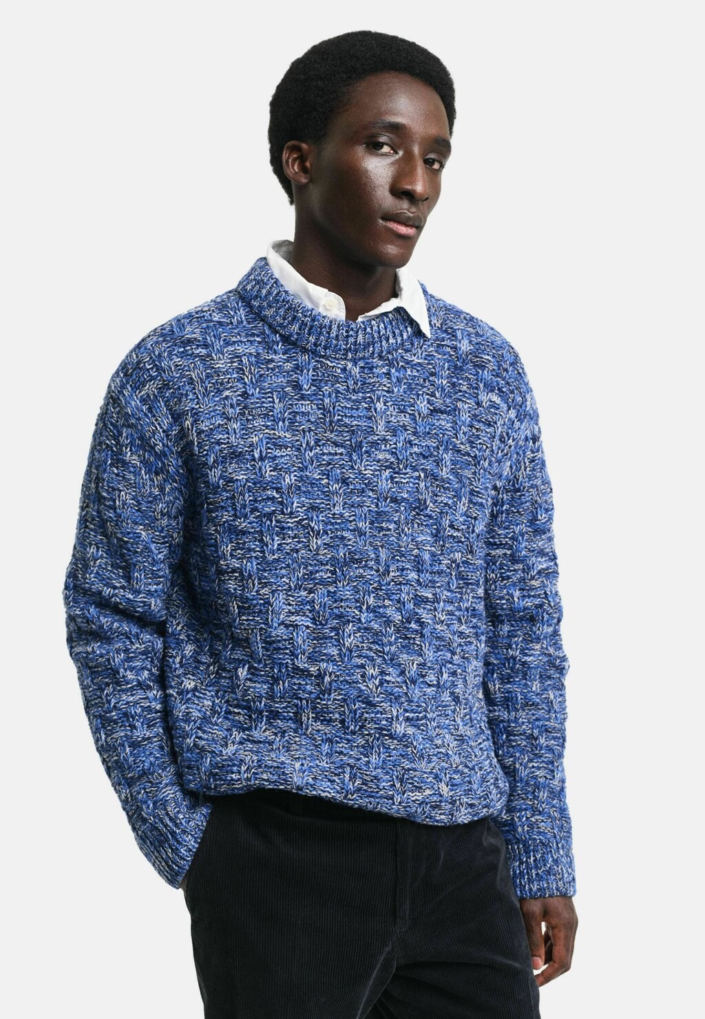 

Джемпер TEXTURED BLEND CREW NECK GANT, синий